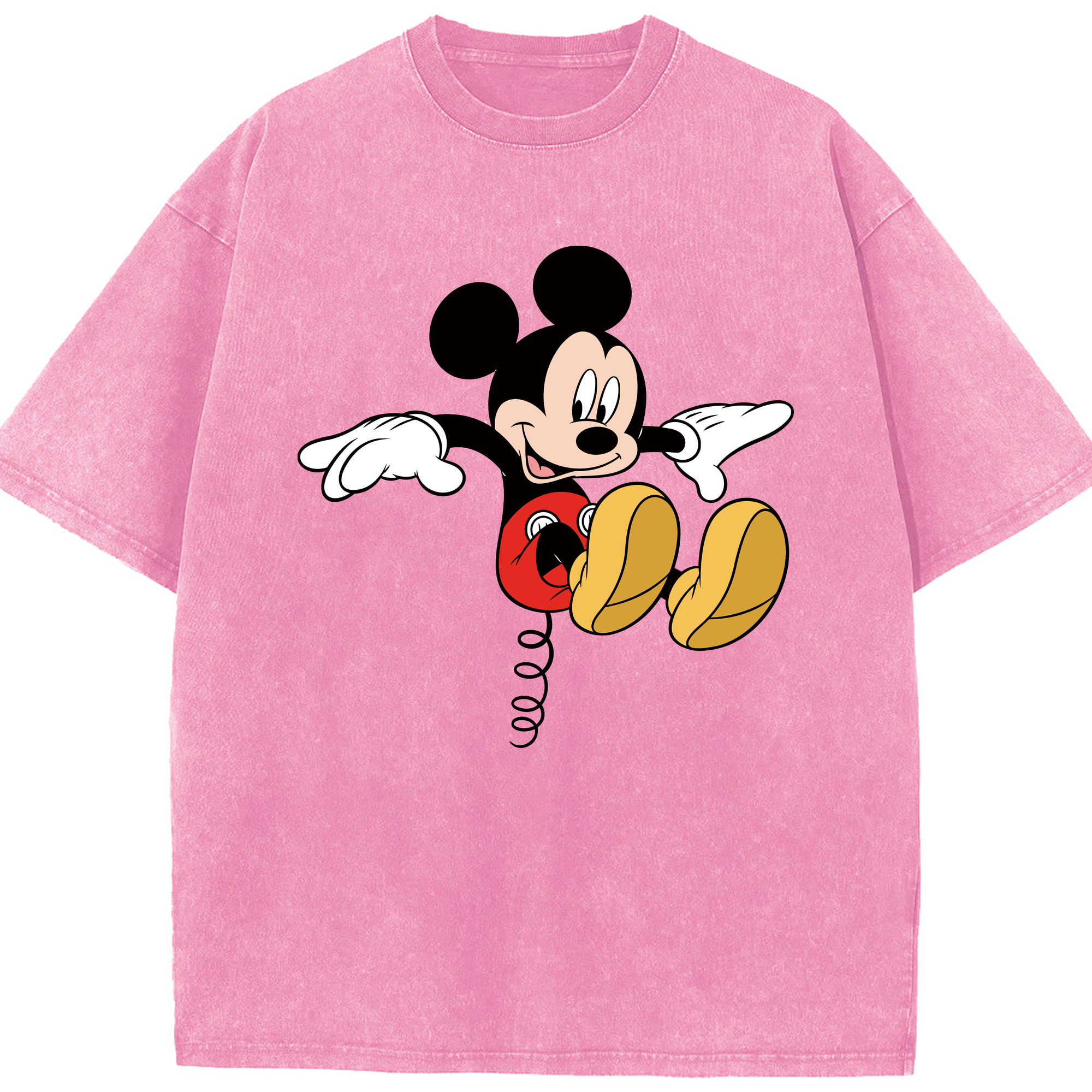 （画像用） ミッキーマウス Mickey Mouse 綿100% ヴィンテージ風 半袖Tシャツ（フロントプリント）